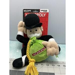Hasbro Mr. Monopoly Mr.‎ Money Bags  Squeaker & Crinkle Dog Toy Brand New